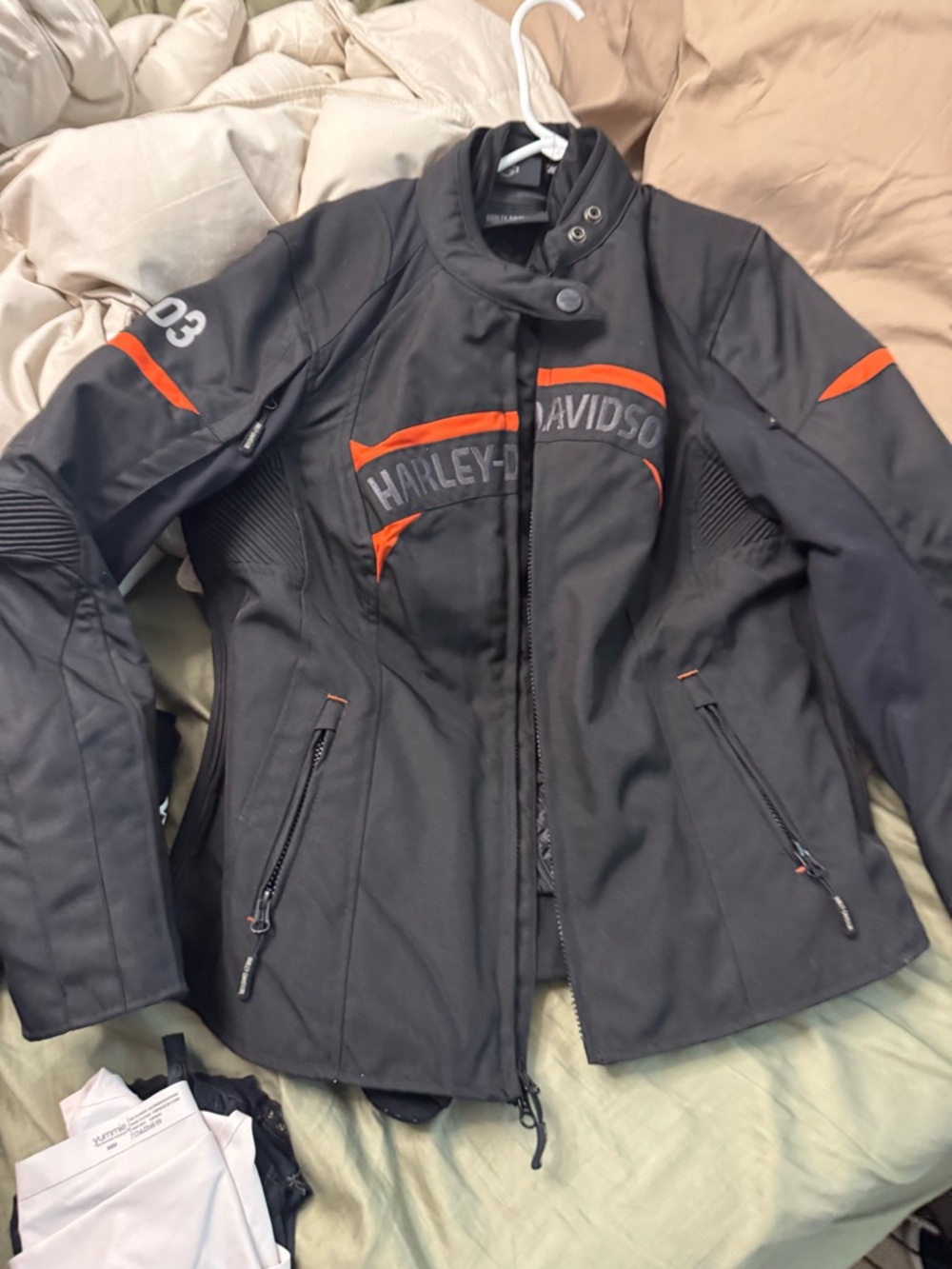 Harley-Davidson Black Jacket with Orange Accents